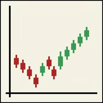 ローソク足　ドット絵 ドット絵,ピクセルアート,ドット,株価,株価チャート,株式投資,資産運用,ローソク足のイラスト素材