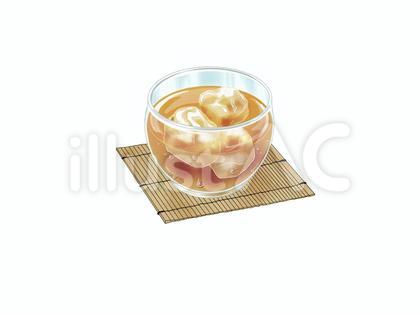 すだれコースターに乗せた冷たい麦茶