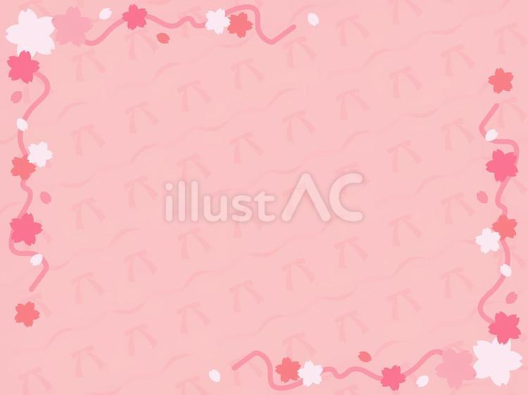 桜のあしらい　フレーム背景30 桜,花びら,花のイラスト素材