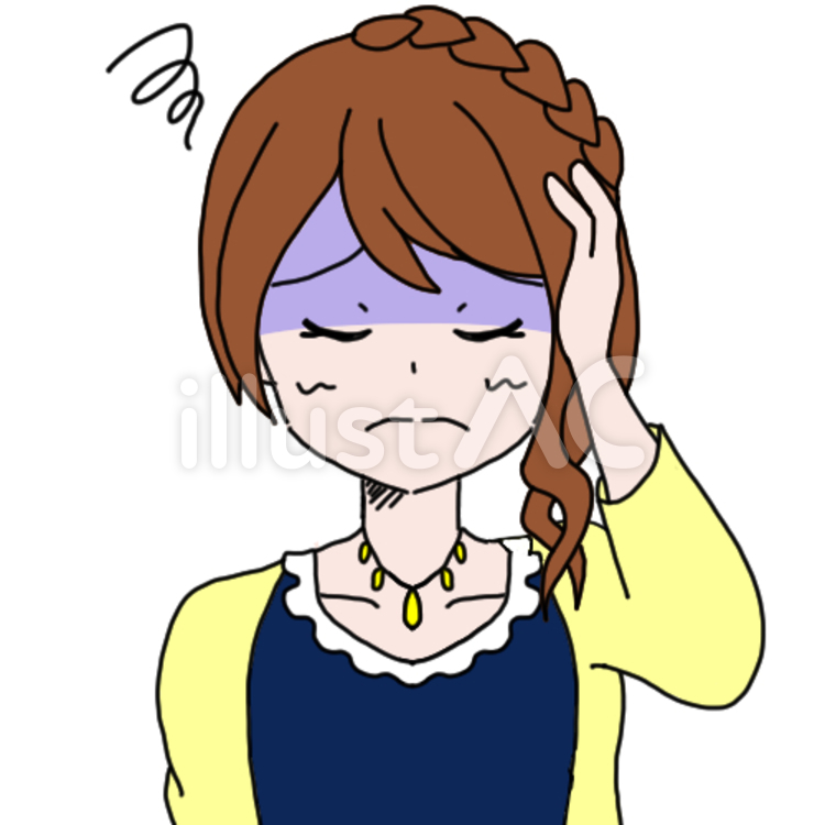 私服の女性4（目眩） 私服,女子,女の子のイラスト素材