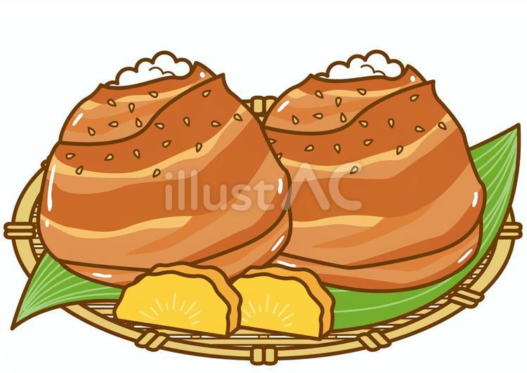 肉巻きおむすび-4c 肉巻きおむすび,おにぎり,おむすびのイラスト素材