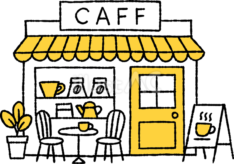 コーヒーの香り漂う街のカフェ コーヒー,香り,漂うのイラスト素材