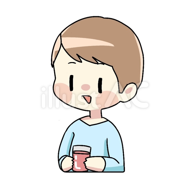 麦茶を飲む男性 男性,男の子,休憩のイラスト素材
