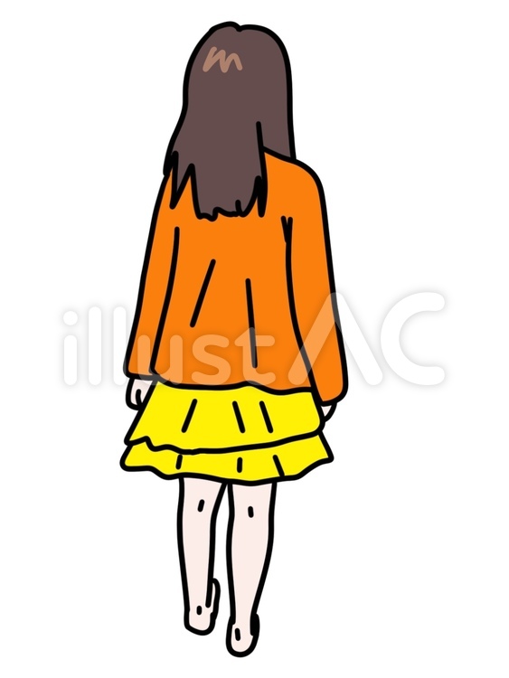 女児 可愛い 後ろ姿イラスト No 無料イラストなら イラストac