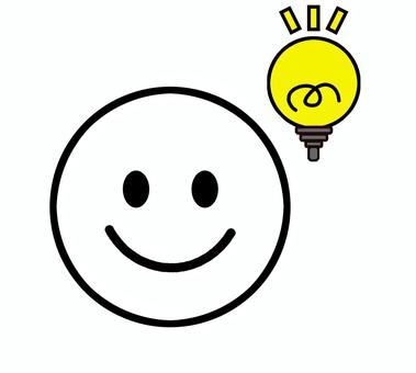 Illustration, smiling, tiny, light bulb, 