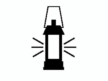 ランタンのドット絵風白黒アイコン ランタン,ライト,灯り,電灯,サバイバル,光,白黒,モノクロ,シンプル,シルエットのイラスト素材