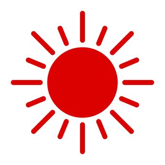お天気アイコン 赤 猛暑 猛暑,晴れ,天気,太陽,天気予報,予報,気象,暑い,ウェザー,マークのイラスト素材