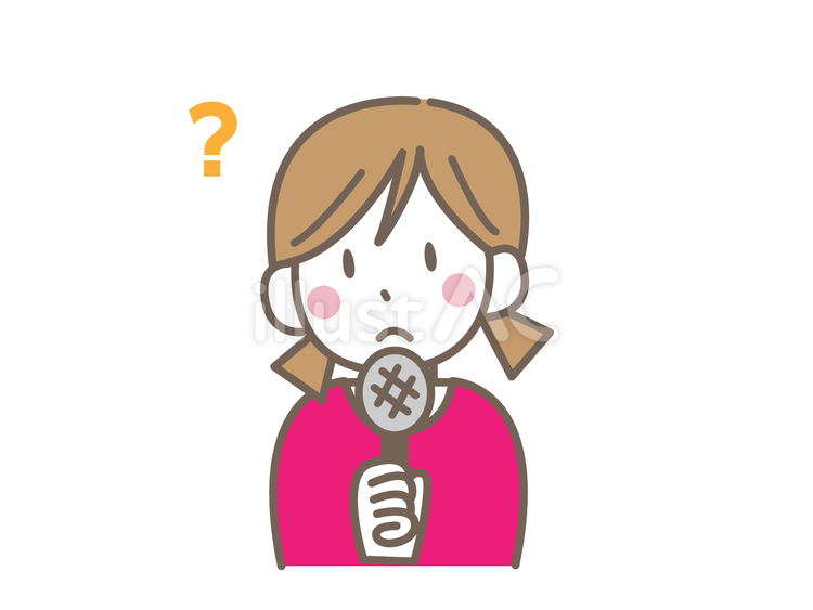 マイクを持って質問する女の子 マイク,質問,インタビューのイラスト素材