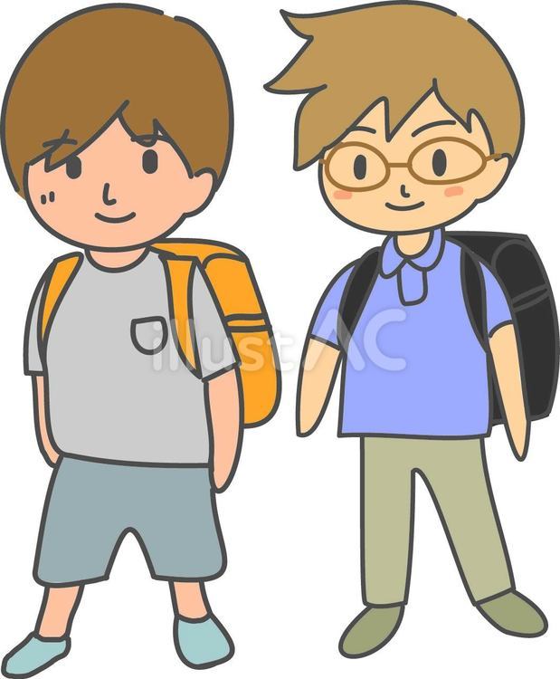 小学生男子 小学生男子 小学生,ランドセル,学校のイラスト素材