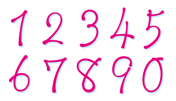 オリジナル数字セットH ドット影 オリジナル数字セットH ドット影 数字,フォント,オリジナル,文字,手書き,ペン字,マーカー,影,ドットのイラスト素材