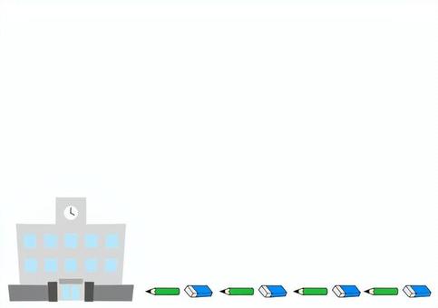 学校フレーム 学校フレーム フレーム,枠,四角,メモ,メモ帳,用紙,白紙,白,メッセージ,カードのイラスト素材