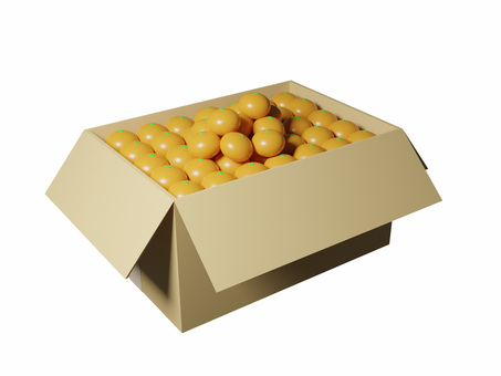 みかんの段ボール箱・背景透過 みかん,段ボール,段ボール箱,正月,和,お正月,素材,パーツ,アイコン,イラストのイラスト素材