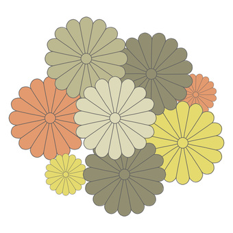 菊　マーク 菊,マーク,文様,重陽の節句,菊の節句,シックのイラスト素材