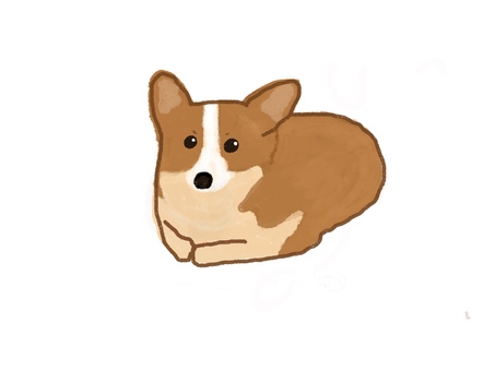 コーギーのイラスト いぬ,コーギー,手描き,ゆるい,かわいい,動物のイラスト素材
