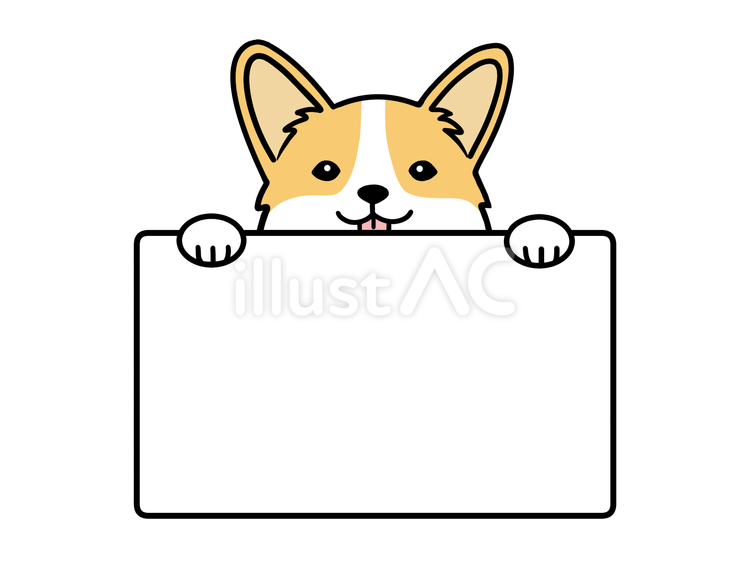 コーギーとボード 犬,コーギー,かわいいのイラスト素材