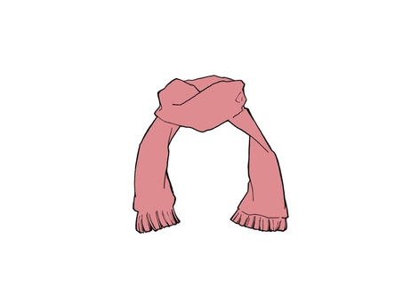 ピンク色のマフラー 冬,防寒,ピンク,シンプル,オシャレ,ファッション,生活,暖かい,可愛いのイラスト素材