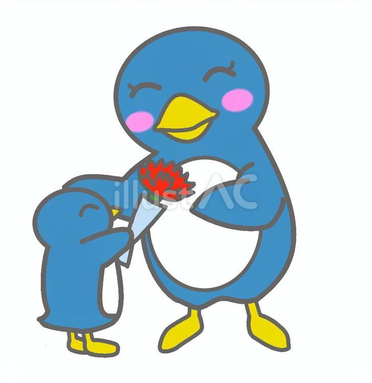 ペンギン(母の日) ペンギン,動物,かわいいのイラスト素材