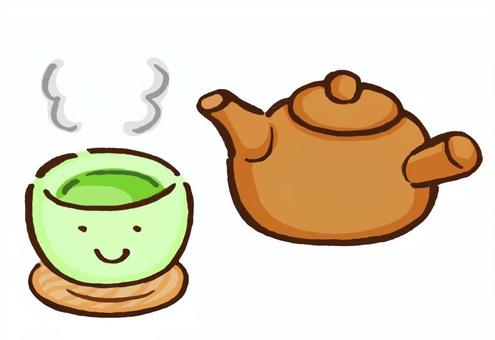 お茶と急須2, JPG and PNG お茶と急須2, un thé, tiré à la main, théière, JPG and PNG
