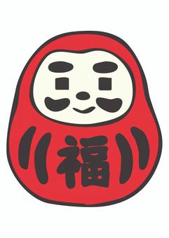 NY_C06_だるま だるま,おしょうがつ,ふゆ,おめでたい,てがきのイラスト素材