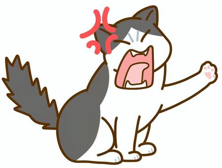 怒るぶち猫イラスト - No: 23518757｜無料イラスト・フリー素材
