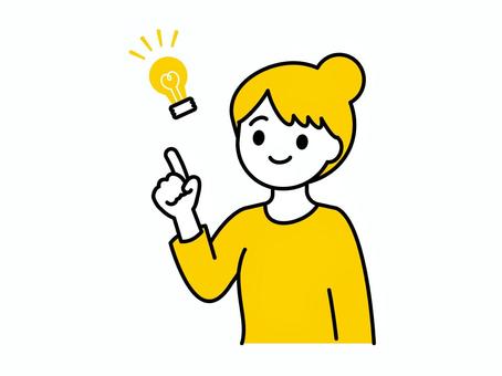 閃いた・アイデアが浮かんだ女性03 人物,女性,20代,30代,40代,アイデア,ひらめき,思いつき,知恵,解決のイラスト素材