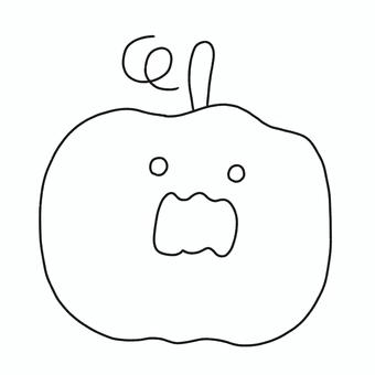 ハロウィンかぼちゃ ハロウィン,かぼちゃ,秋,モノトーン,塗り絵,可愛い,ゆるい,手描き,デコレーション,素材のイラスト素材