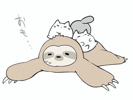 おも… ナマケモノ ナマケモノ,休憩,爪,主線あり,のんびり,ねこ,白猫,イメージ,動物,ゆるかわのイラスト素材