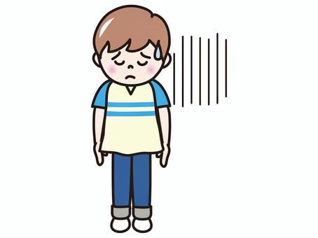 中高生男子(ちーん） 人物,中学生,高校生,男子,がっかりのイラスト素材