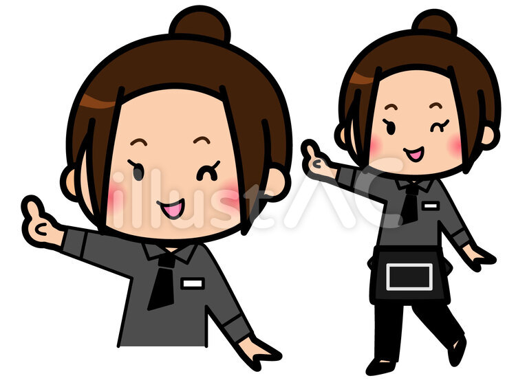 指さしする働く女性 指さし,働く,女性のイラスト素材