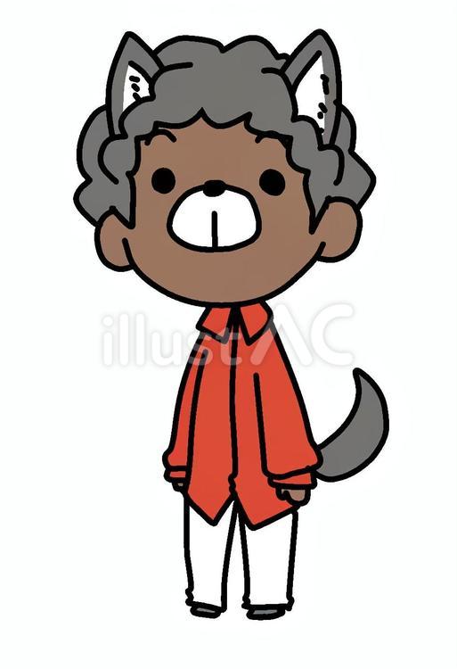犬なアフロ男性 アフロ,犬,可愛いのイラスト素材