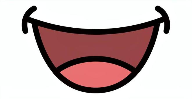 ポップなキャラクターの口　笑顔 口,笑顔,嬉しい,笑う,ベロ,舌,リアクション,表情,キャラクター,ポップのイラスト素材