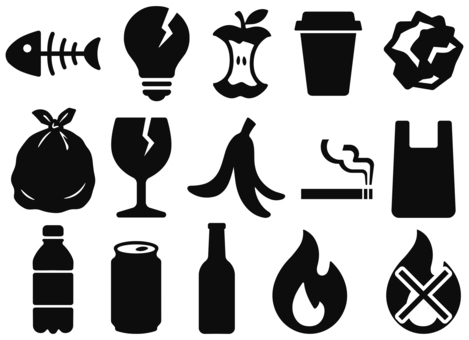 Illustration, garbage, fish, fish bone, 