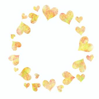 노란 하트 수채화 프레임, JPG 및 PNG 노란 하트 수채화 프레임, , JPG 및 PNG