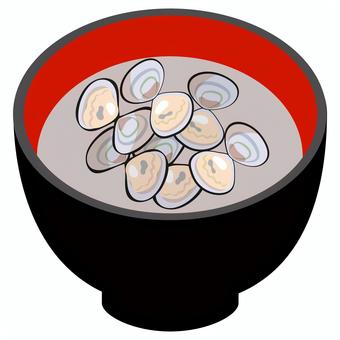 しじみのおすまし シジミ,しじみ汁,吸い物,汁物,和食,すまし汁,お碗,味噌,伝統食,料理のイラスト素材