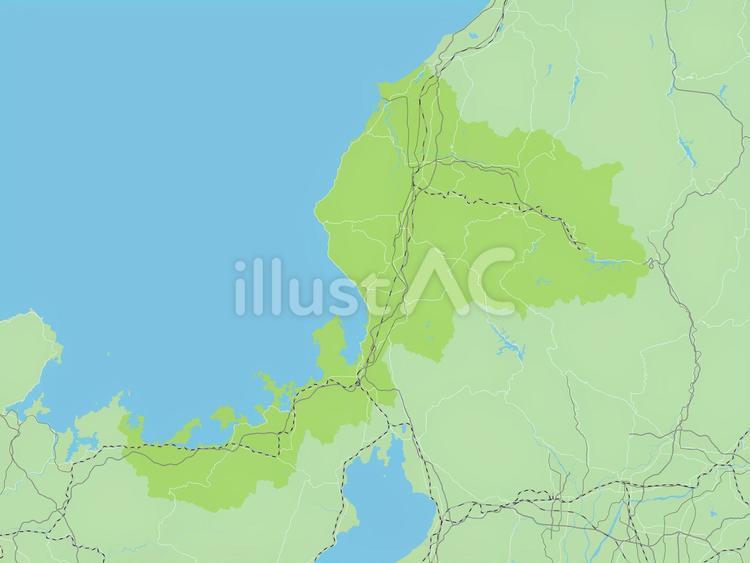 福井県と周辺地域を含むロードマップ  福井,福井県,越前のイラスト素材