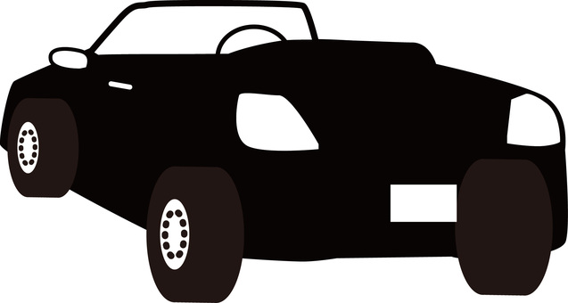 オープンカー　　 オープンカー,スポーツ,車体,後ろ,普通車,シルエットのイラスト素材
