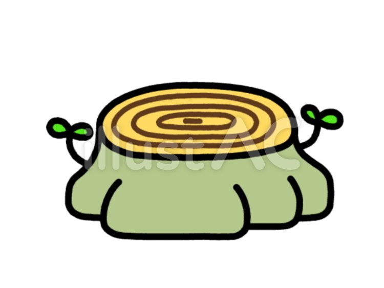 切り株　双葉　灰 切り株,木,双葉のイラスト素材