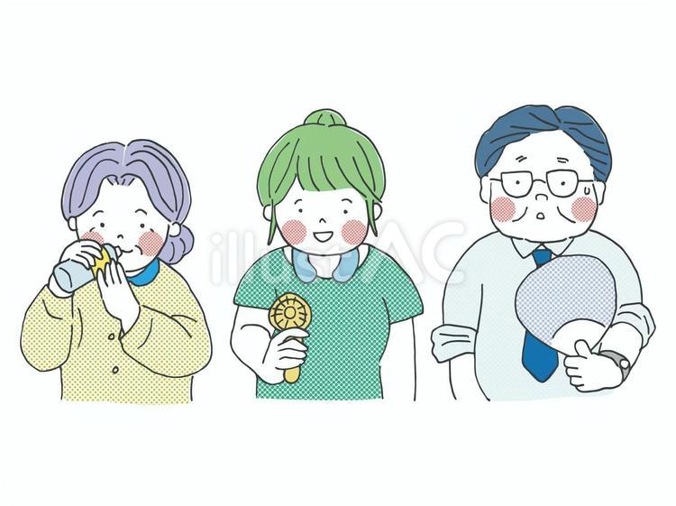 熱中症対策【80sTASTE_155】 水分,補給,熱中症のイラスト素材