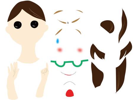いろんな表情の女の子素材