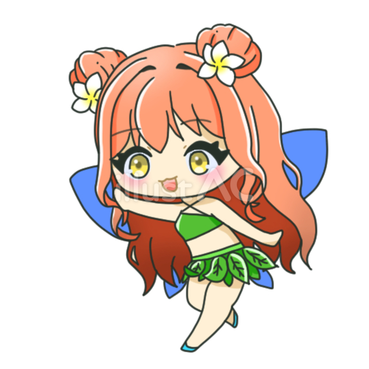 妖精　プルメリア プルメリア,女の子,スカートのイラスト素材