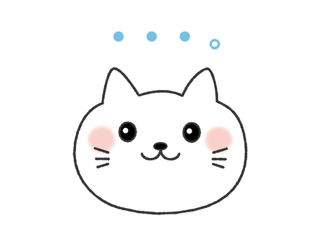 無言猫　顔のみ 猫,無言,固まる,悩む,フリーズ,考える,わからない,ノーリアクション,黙る,沈黙のイラスト素材