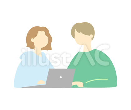 仕事している男女