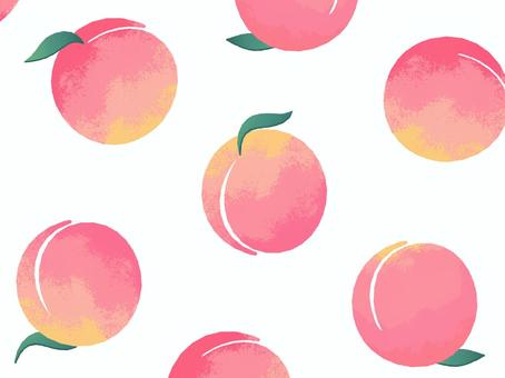 大人かわいい桃 桃,果物,青果,葉っぱ,ピンクのイラスト素材