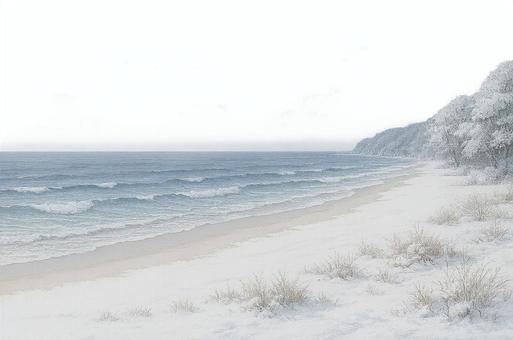 四季の海岸風景イラスト4