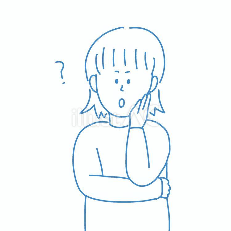 疑問を持つ女性 女性,人物,シンプルのイラスト素材