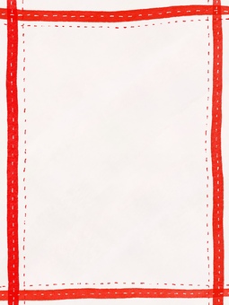 赤縁のあるフレンチリネンみたいな背景 背景,リネン,ステッチ,赤,刺繍のイラスト素材