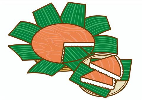 Illustration, sushi, bamboo leaf, dish, 