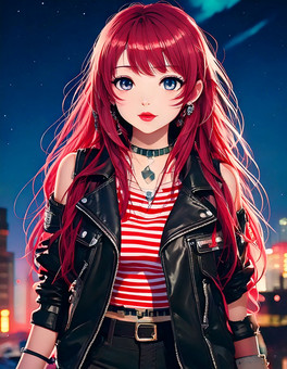 赤い髪の美少女