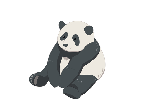 パンダ(座る・主線なし)