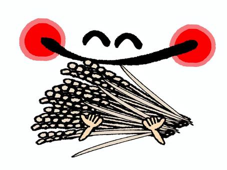 稲 稲,栽培,食物,お米,収穫,笑顔,pop調,手描き,挿絵,ワンポイントのイラスト素材